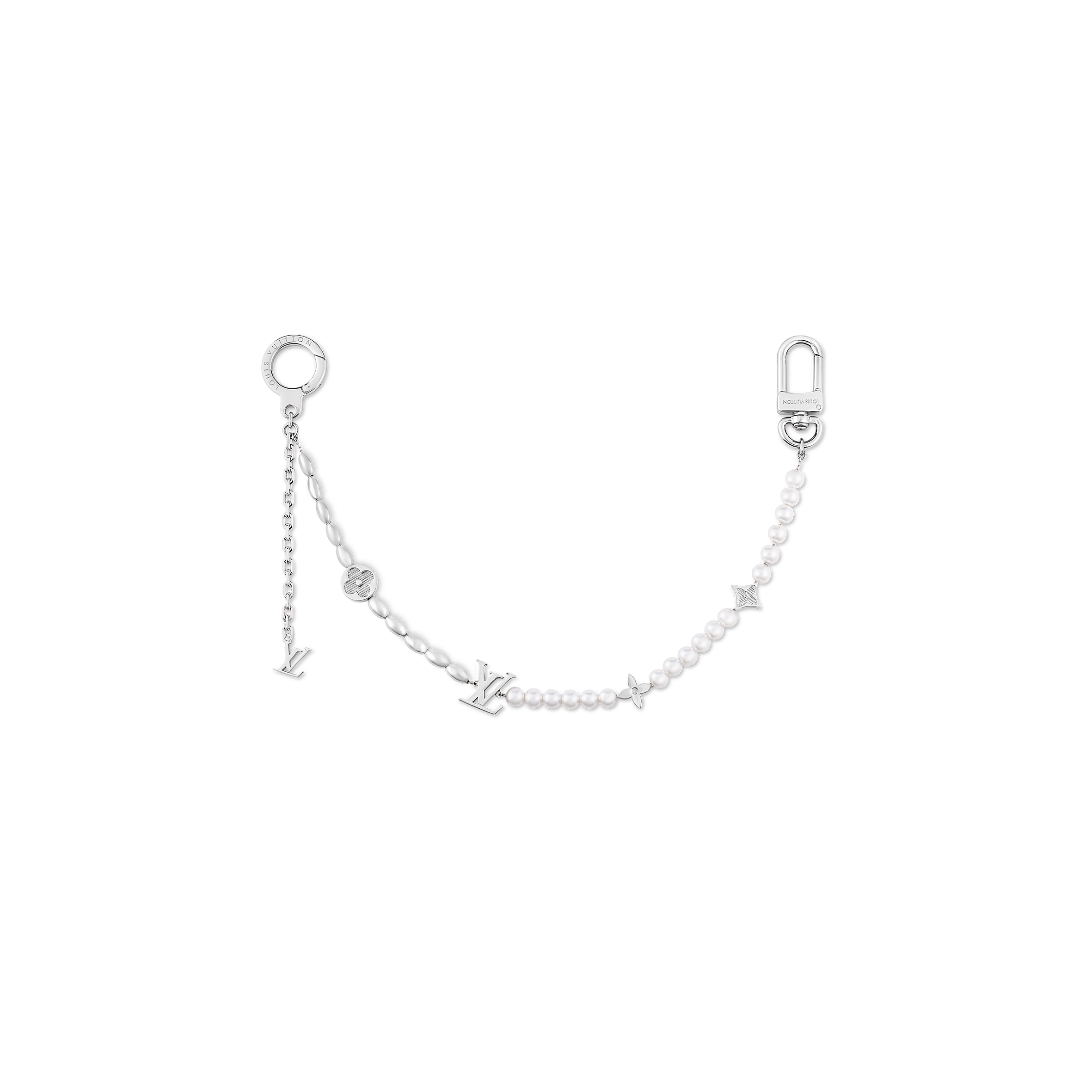 l0*is V*t0n pearls fusion belt chain and bag charm m01947